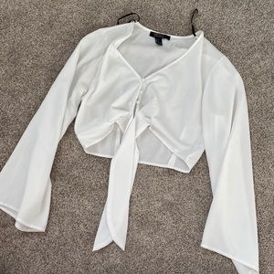 Sheer tie front forever 21 cropped top